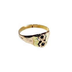 Bague en or jaune, or rose et saphirs - Castafiore