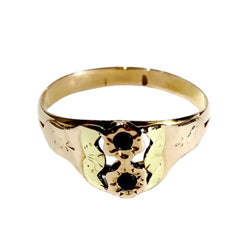 Bague en or jaune, or rose et saphirs - Castafiore