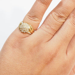Bague en or jaune pavage de diamants - Castafiore