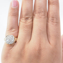 Bague en or jaune pavage de diamants - Castafiore