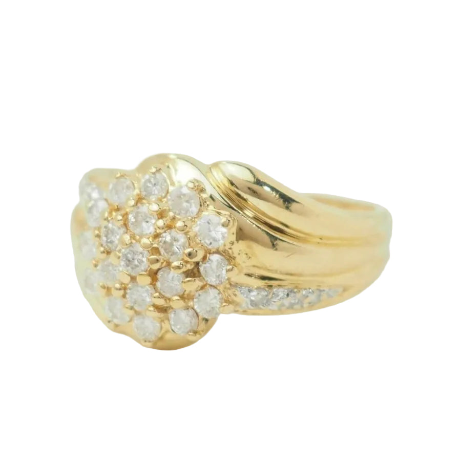 Bague en or jaune pavage de diamants - Castafiore
