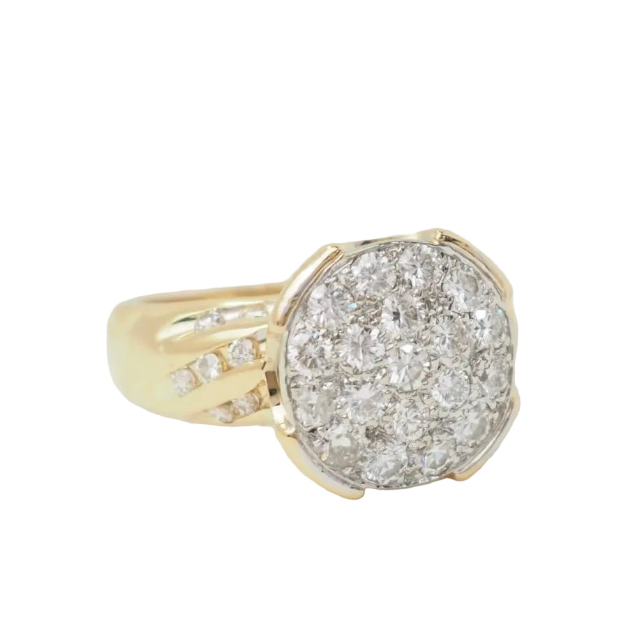 Bague en or jaune pavage de diamants - Castafiore