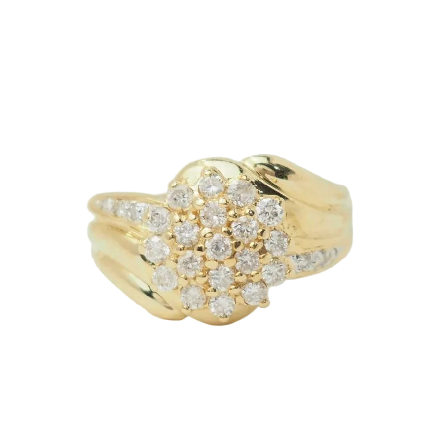 Bague en or jaune pavage de diamants - Castafiore