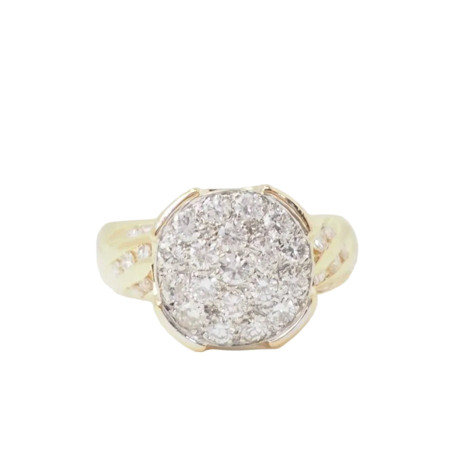 Bague en or jaune pavage de diamants - Castafiore