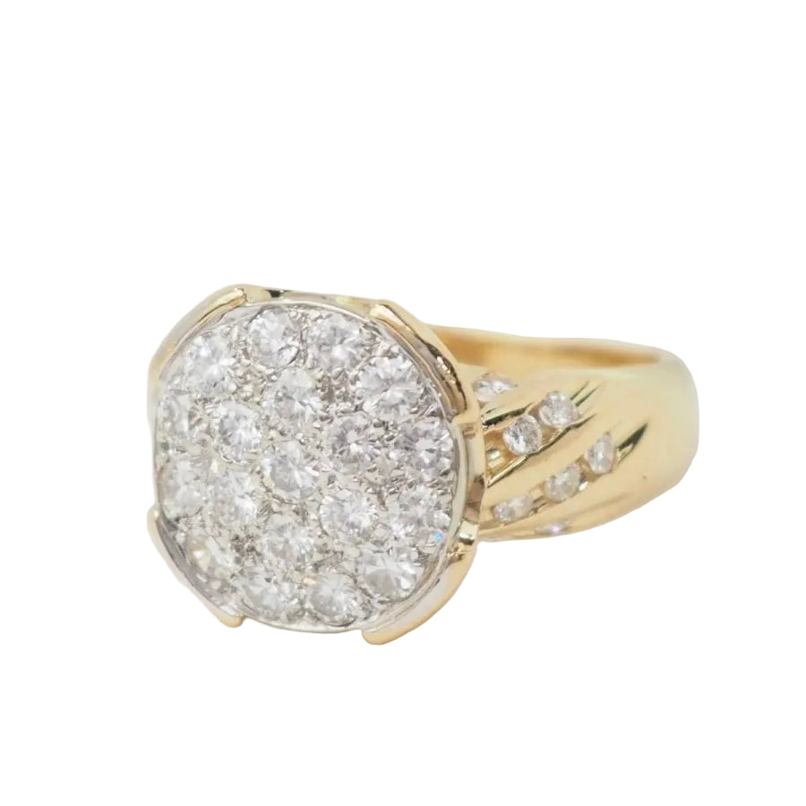 Bague en or jaune pavage de diamants - Castafiore