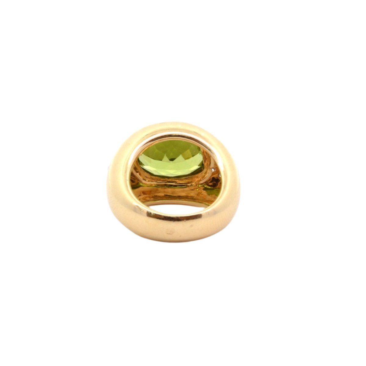 Bague en or jaune, péridot et diamants - Castafiore