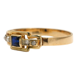 Bague en or jaune, perles et saphirs - Castafiore