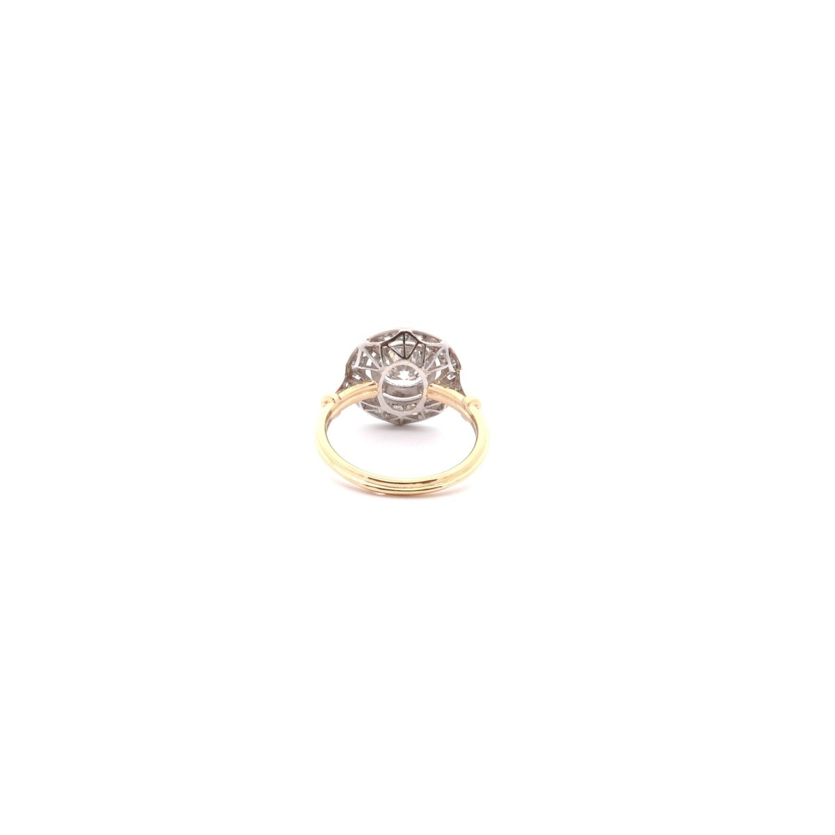 Bague en or jaune, platine et diamant - Castafiore