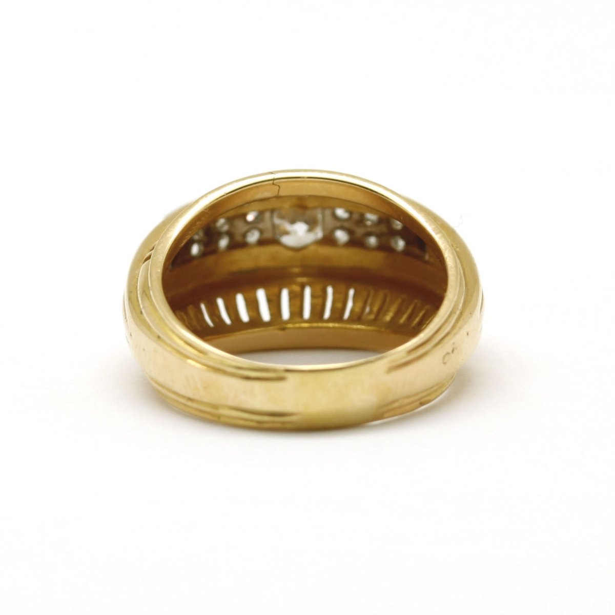 Bague en or jaune, platine et diamant - Castafiore