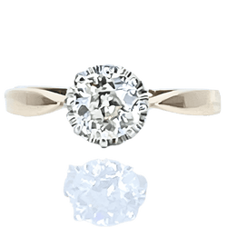 Bague en or jaune, platine et diamant - Castafiore