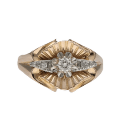 Bague en or jaune, platine et diamants - Castafiore