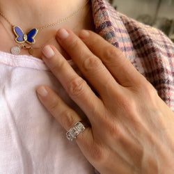 Bague en or jaune, platine et diamants - Castafiore