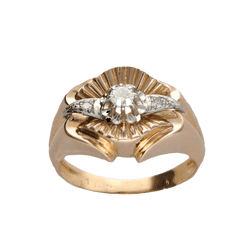 Bague en or jaune, platine et diamants - Castafiore