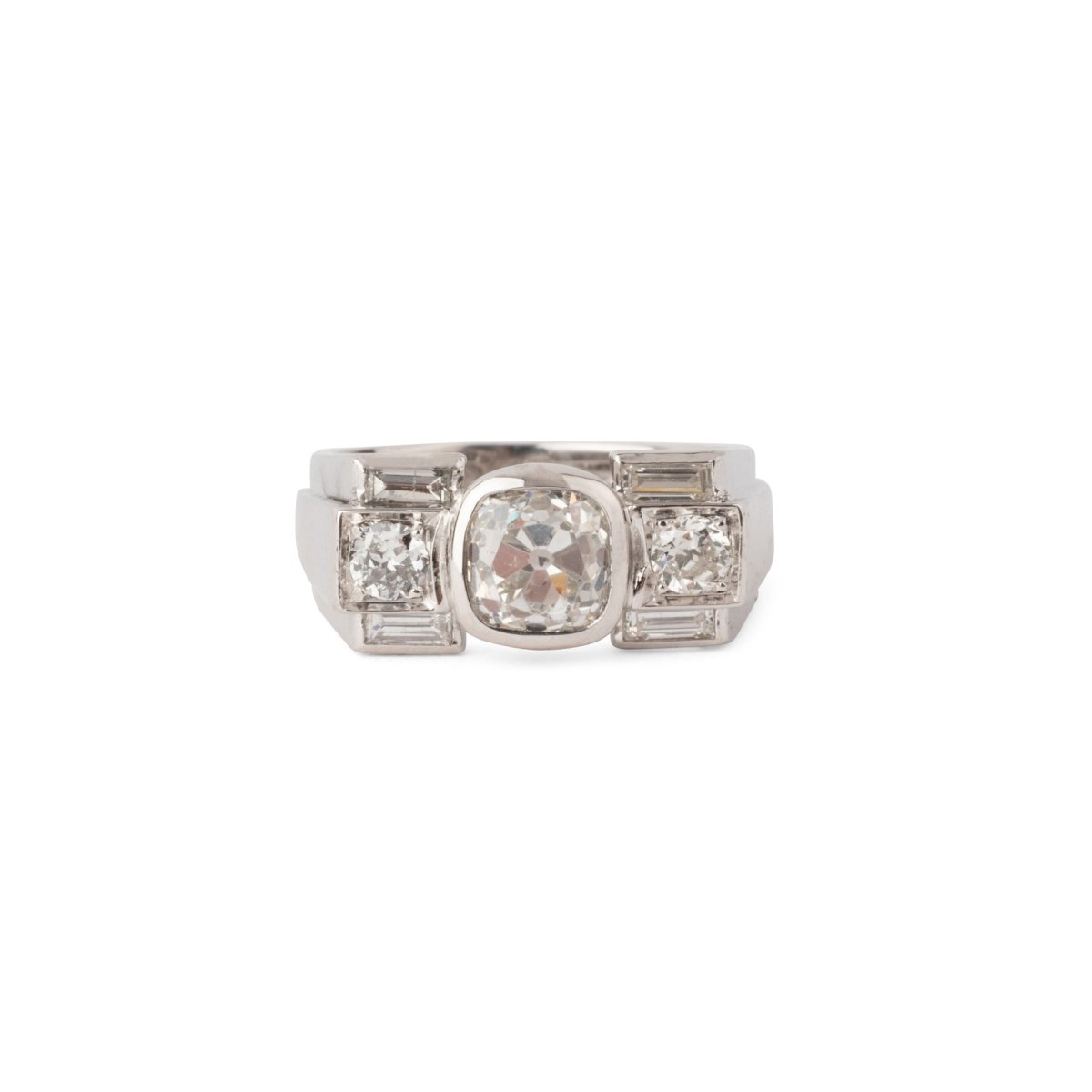 Bague en or jaune, platine et diamants - Castafiore