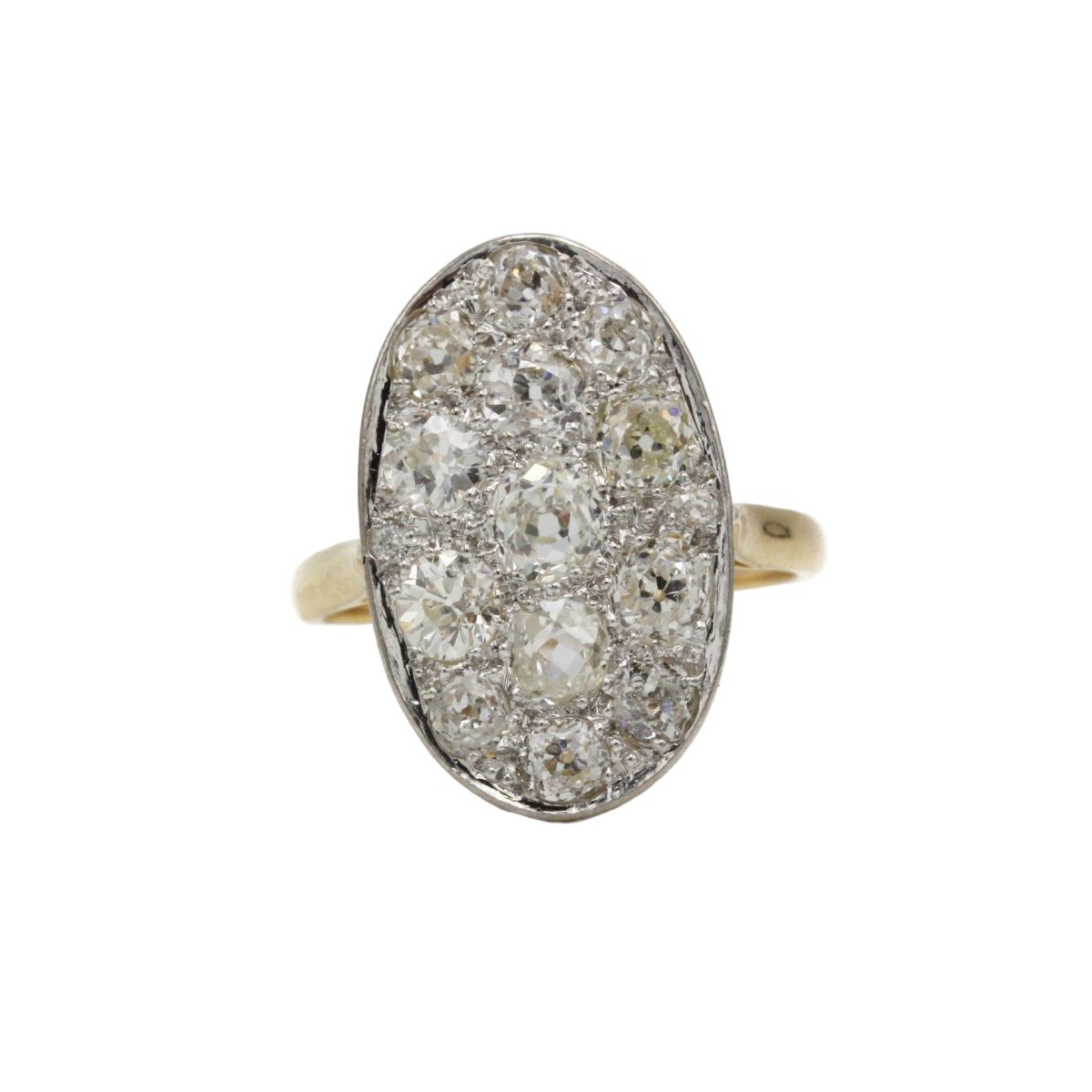Bague en or jaune, platine et diamants - Castafiore