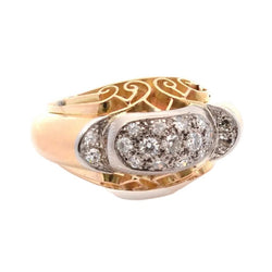 Bague en or jaune, platine et diamants - Castafiore