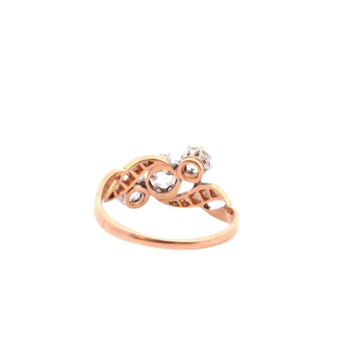 Bague en or jaune, platine et diamants - Castafiore