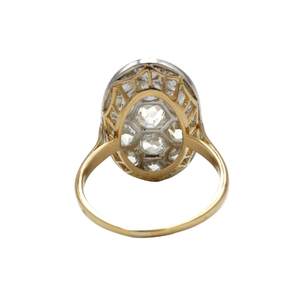 Bague en or jaune, platine et diamants - Castafiore