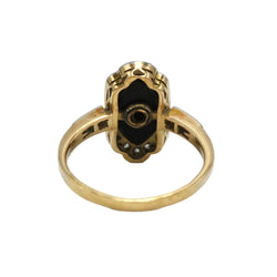 Bague en or jaune, platine, onyx et diamants - Castafiore