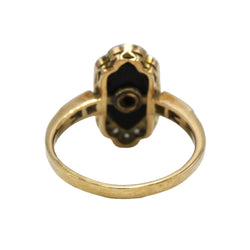 Bague en or jaune, platine, onyx et diamants - Castafiore