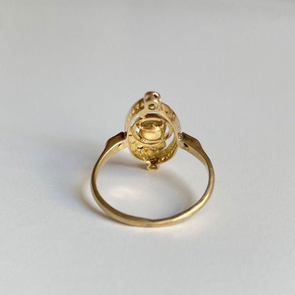 Bague en or jaune, platine, perle et diamants - Castafiore