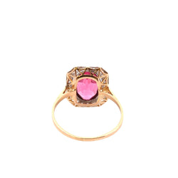 Bague en or jaune, platine, tourmaline et diamants - Castafiore