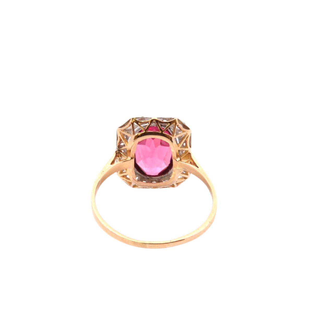 Bague en or jaune, platine, tourmaline et diamants - Castafiore
