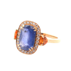 Bague en or jaune, saphir, et diamants - Castafiore