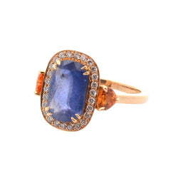 Bague en or jaune, saphir, et diamants - Castafiore