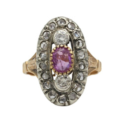 Bague en or jaune, saphir et diamants - Castafiore