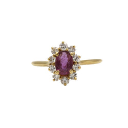 Bague en or jaune, saphir et diamants - Castafiore