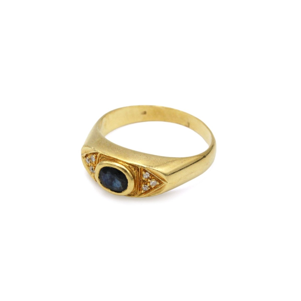 Bague en or jaune, saphir et diamants - Castafiore