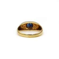 Bague en or jaune, saphir et diamants - Castafiore