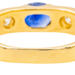Bague en or jaune, saphir et diamants - Castafiore