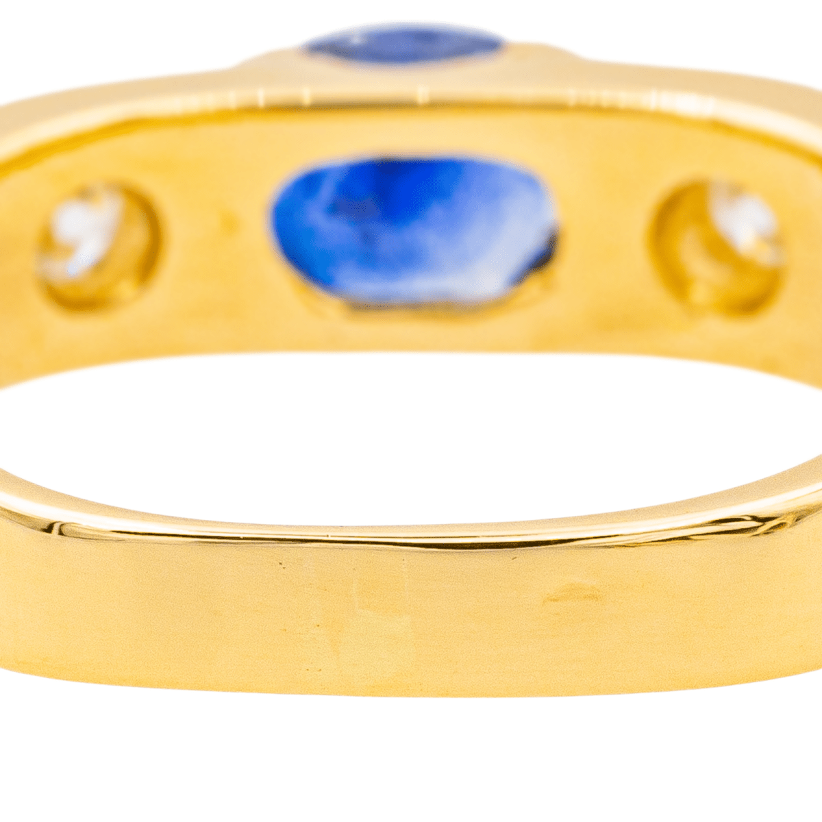 Bague en or jaune, saphir et diamants - Castafiore