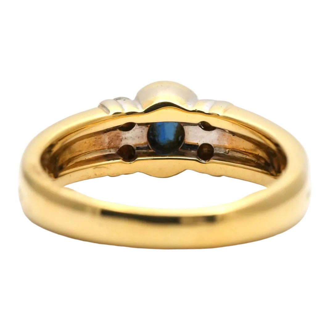 Bague en or jaune, saphir et diamants - Castafiore