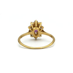 Bague en or jaune, saphir et diamants - Castafiore