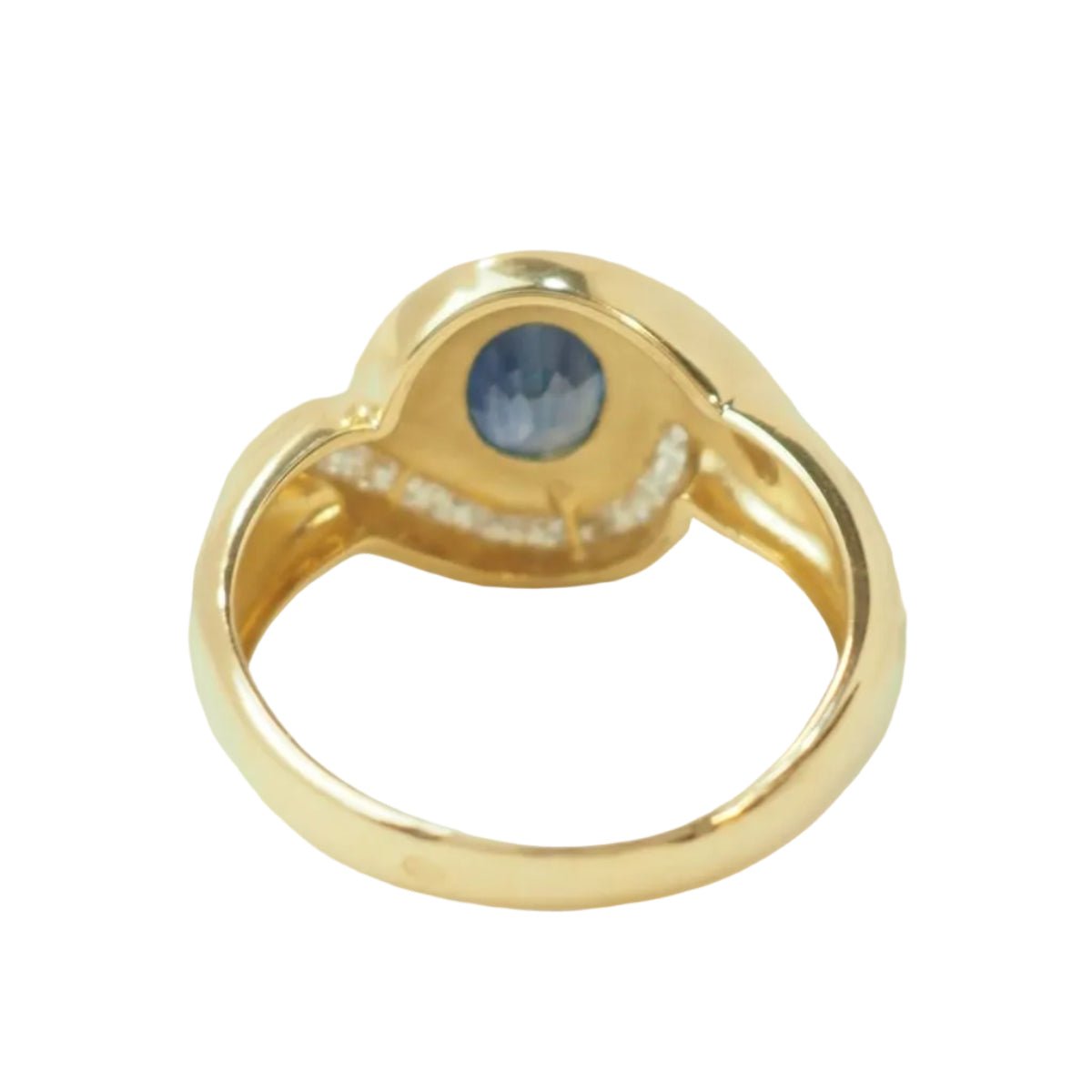 Bague en or jaune, saphir, et diamants - Castafiore