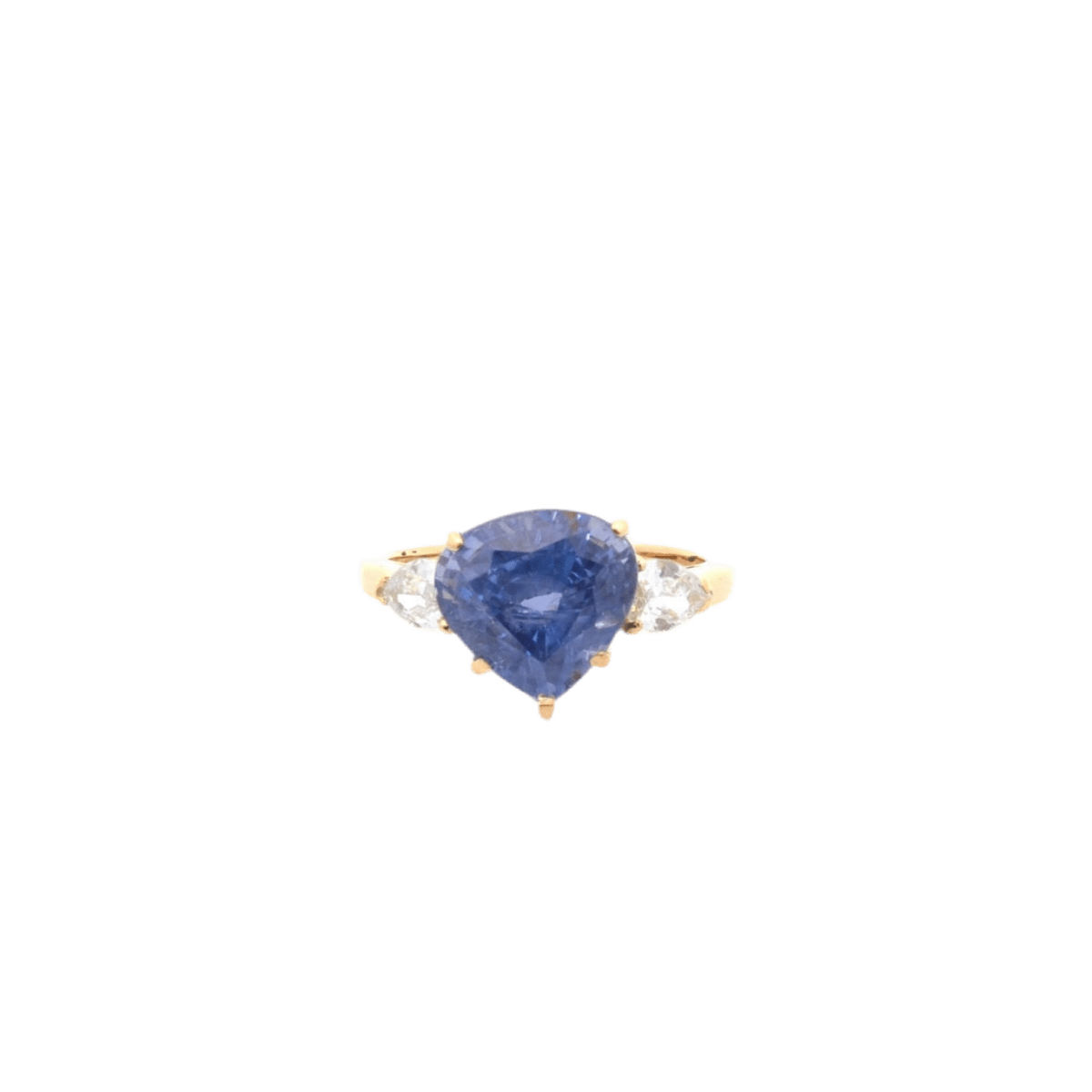 Bague en or jaune, saphir et diamants - Castafiore