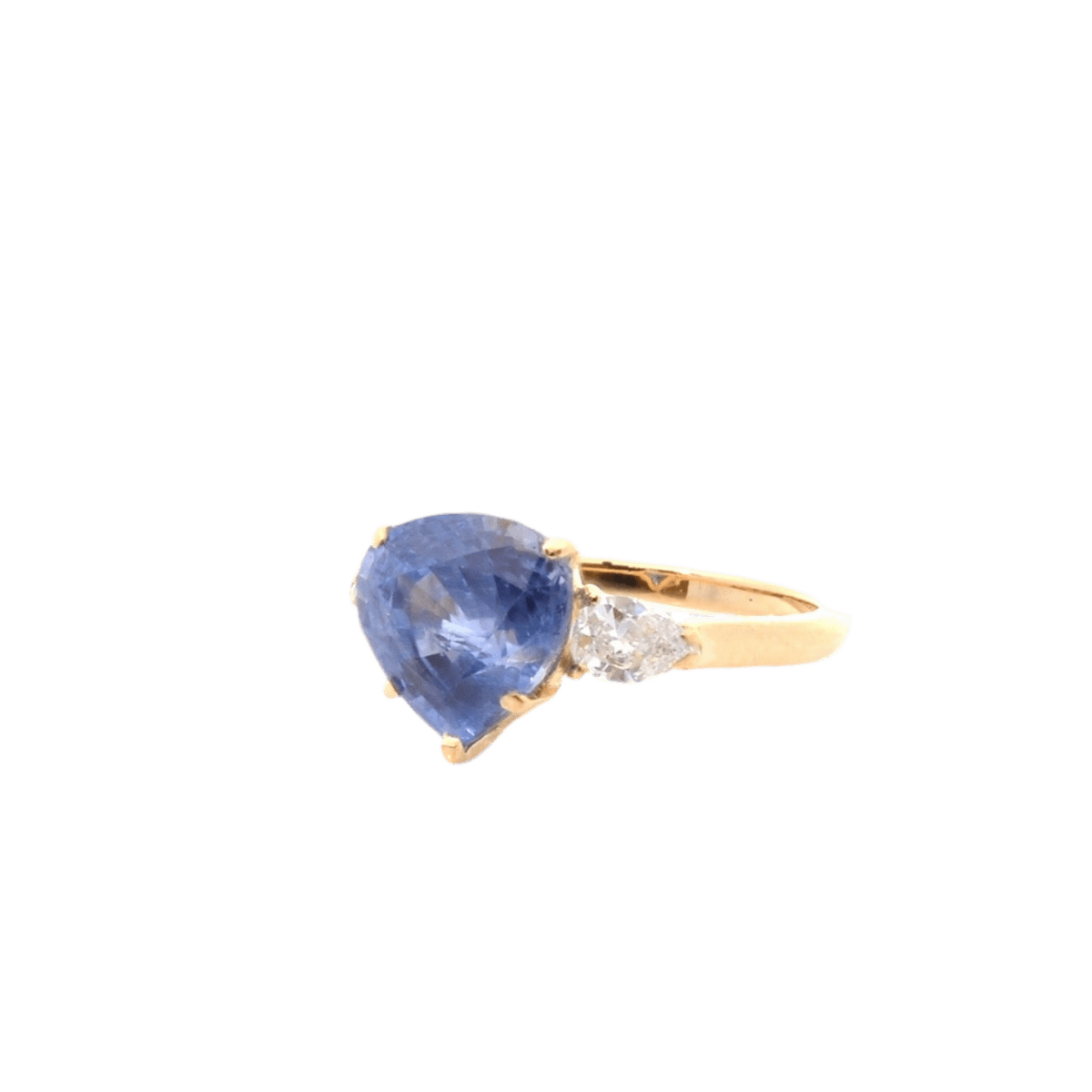 Bague en or jaune, saphir et diamants - Castafiore