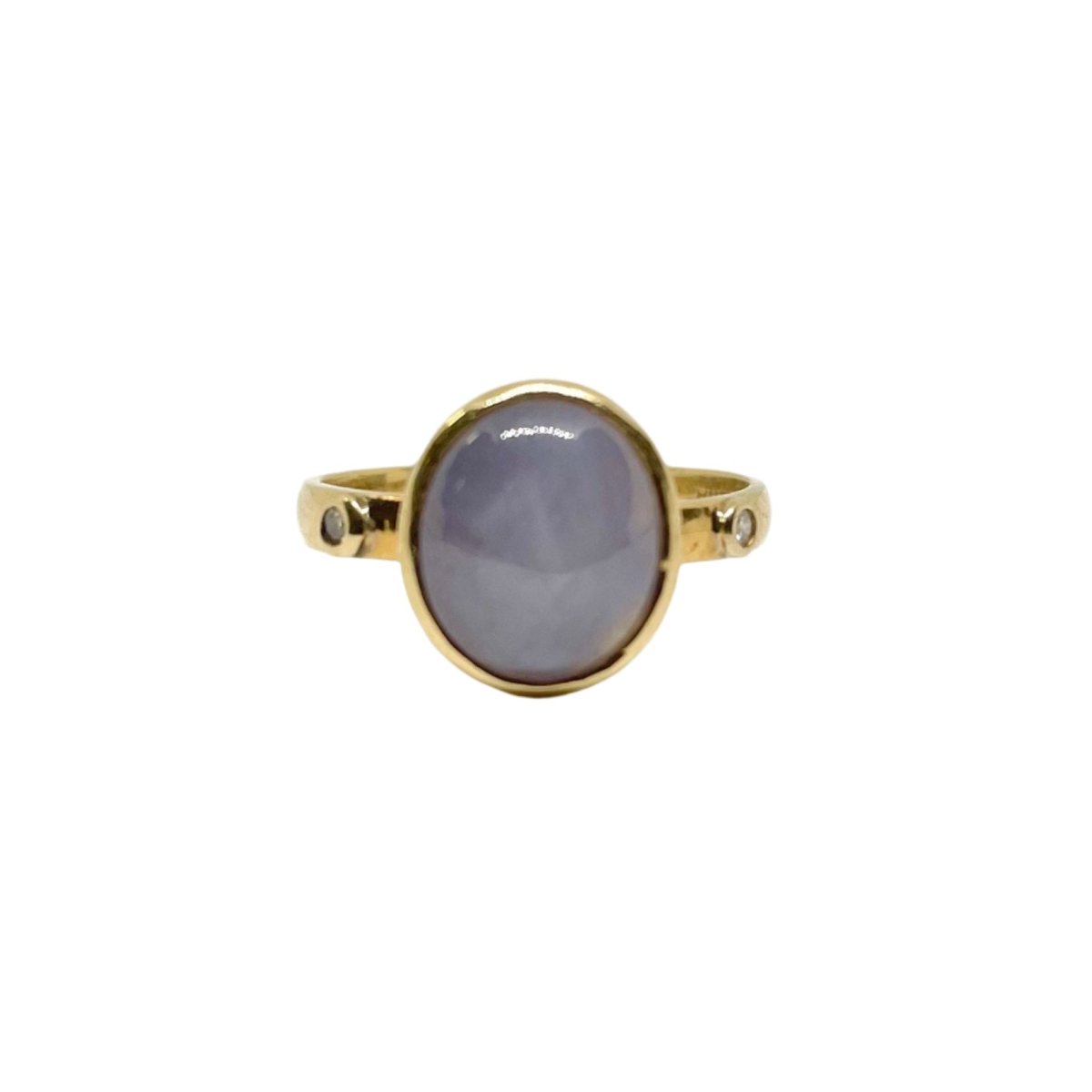 Bague en or jaune, saphir étoilé et diamants - Castafiore
