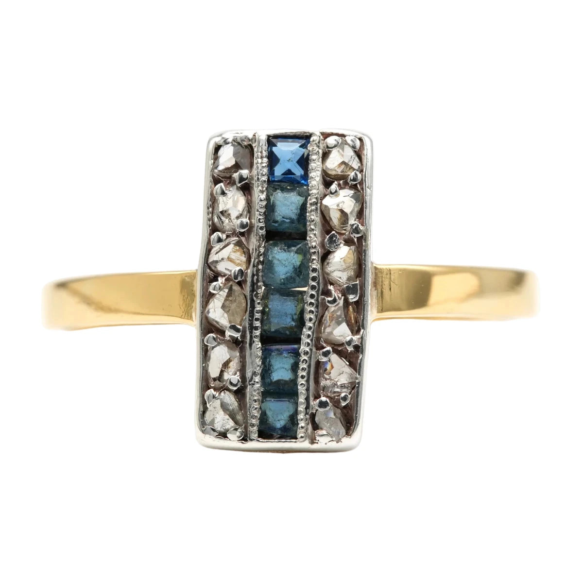 Bague en or jaune, saphirs et diamants - Castafiore