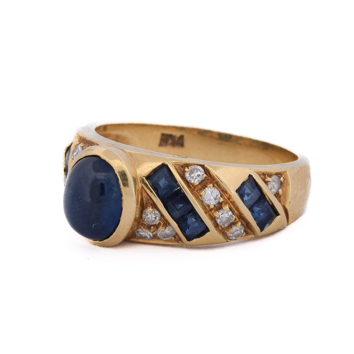 Bague en or jaune, saphirs et diamants - Castafiore
