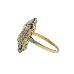 Bague en or jaune, saphirs et diamants - Castafiore