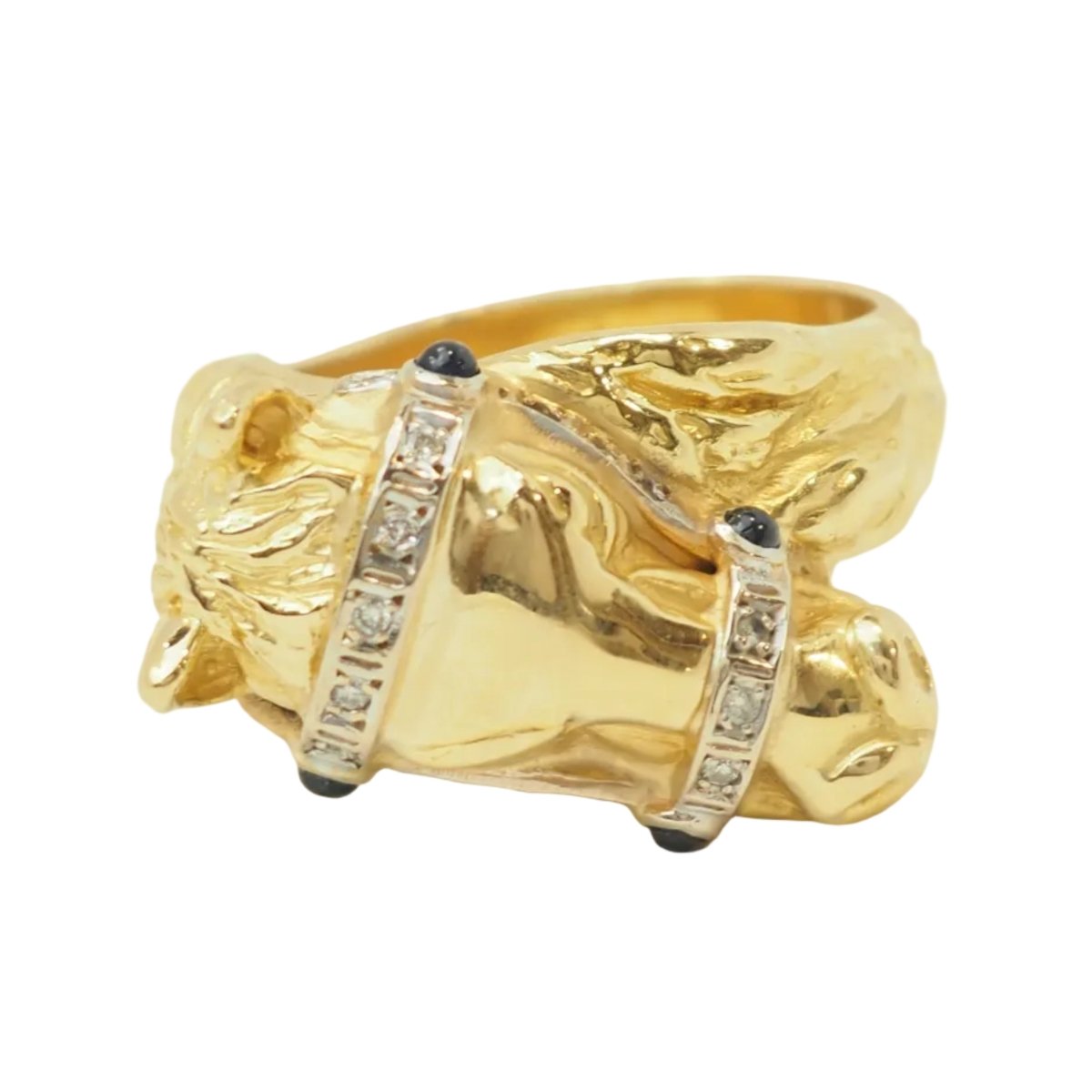 Bague en or jaune, saphirs, et diamants - Castafiore