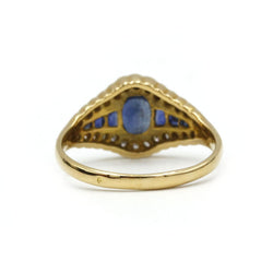 Bague en or jaune, saphirs et diamants - Castafiore