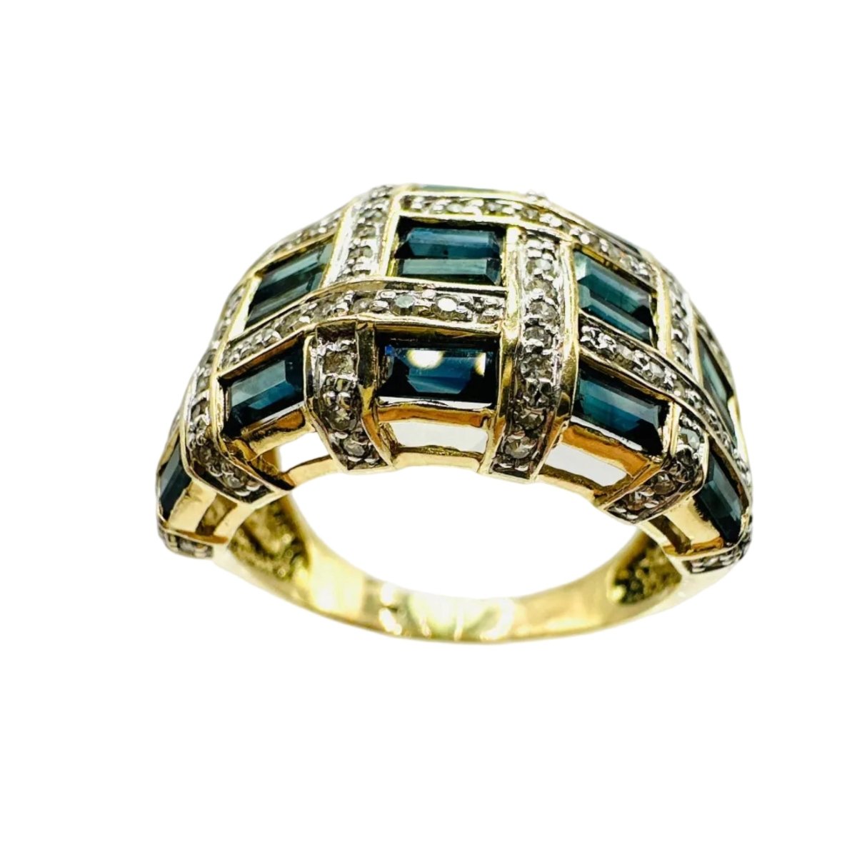 Bague en or jaune, saphirs et diamants - Castafiore