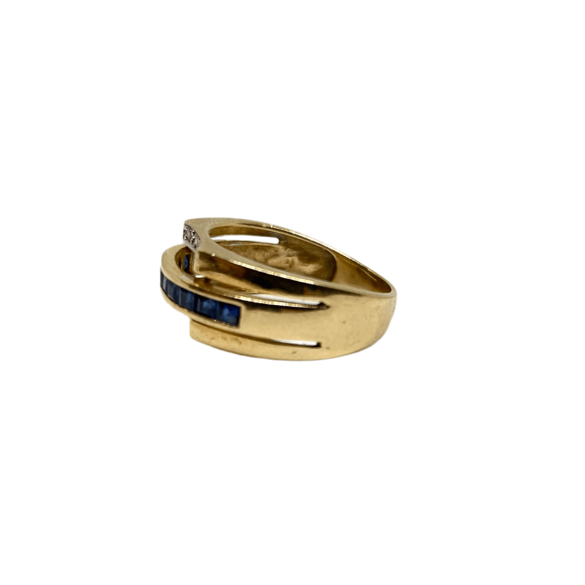Bague en or jaune, saphirs et diamants - Castafiore