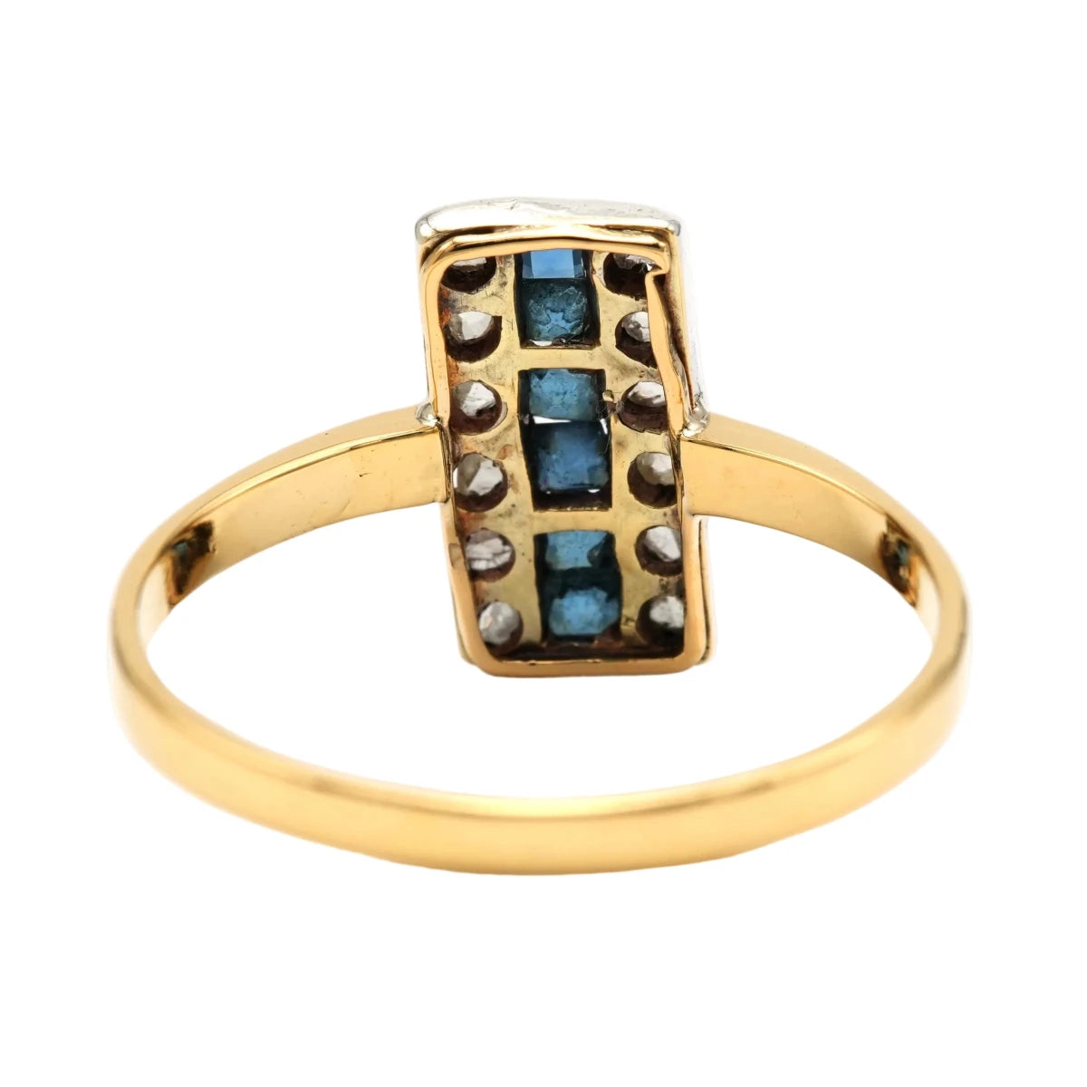 Bague en or jaune, saphirs et diamants - Castafiore