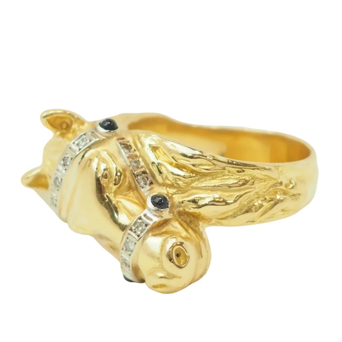 Bague en or jaune, saphirs, et diamants - Castafiore